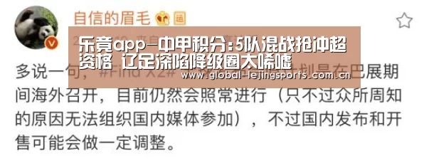 乐竟app-中甲积分:5队混战抢冲超资格 辽足深陷降级圈太唏嘘(图1) 乐竟体育
